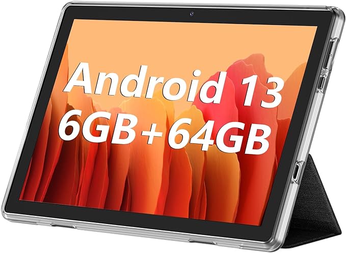 Android Tablet, 10.1 inch Android 13 Tablets 6GB RAM 64GB ROM 1TB Expand
